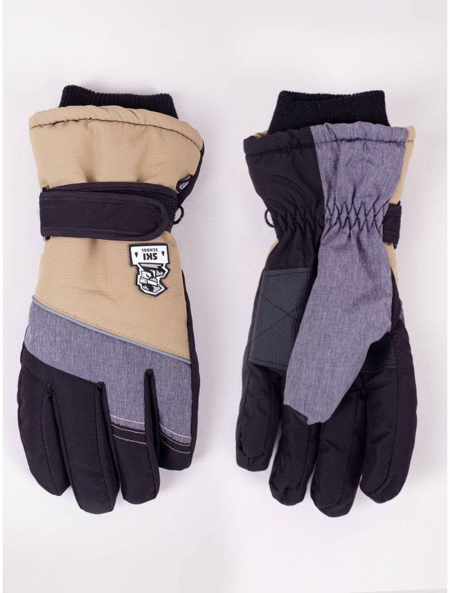 Yoclub Detské zimné lyžiarske rukavice REN-0302C-A150 Multicolour