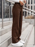 Dámske džínsy so širokými nohavicami a vysokým pásom, hnedé, FashionStreet UY3091 Dámske džínsy so širokými nohavicami a vysokým pásom, hnedé, FashionStreet UY3091