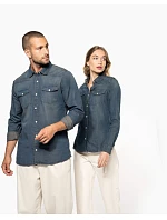 Kariban K 518 Džínsová blúzka s dlhými rukávmi 20.K518 blue jean Kariban K 518 Džínsová blúzka s dlhými rukávmi 20.K518 blue jean