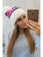 Dámska čiapka Kinga K297 biela+sivá+svetlo ružová Dámska čiapka Kinga K297 biela+sivá+svetlo ružová