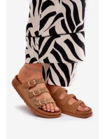 Klapki Damskie Z Paskami I Klamrami Camel Uliri