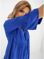 Šaty D73761M30214B kobaltovo modré