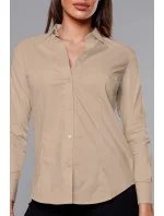 Klasická béžová dámska košeľa (HH039-34)