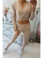 Súprava s ozdobnými stuhami béžová