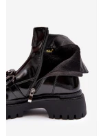 Botki Damskie Ze Skarpetą Na Obcasie D&A MR870-41 Czarne