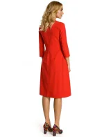 M335 Šaty s plisovanou prednou časťou - červené M335 Šaty s plisovanou prednou časťou - červené