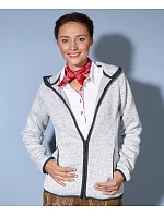 Daiber JN 588 Dámska pletená fleecová bunda s kapucňou 02.0588 denim melange/čierna Daiber JN 588 Dámska pletená fleecová bunda s kapucňou 02.0588 denim melange/čierna