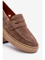 Pánske semišové mokasíny Zazoo 1574 Dark Beige Pánske semišové mokasíny Zazoo 1574 Dark Beige