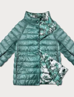 Dámska obojstranná bunda s 3/4 rukávmi Minority dark mint/floral (M23-7009-253)