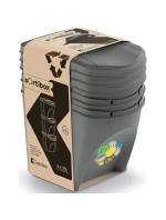 Odpadkové koše 25 l SORTIBOX SET 3 PACK OF GRAY STONE detské