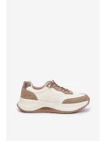 Zamszowe Sneakersy Damskie Na Platformie Big Star RR274A344 HI-POLY SYSTEM Beżowe