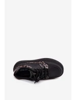 Damskie Sneakersy Na Platformie Big Star SS274358 Panterka Czarne