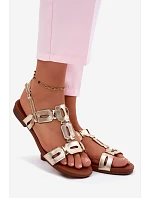 Dámské sandály Ploché Zlaté PL61-0903 S.Barski