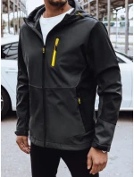 Pánska softshellová bunda s kapucňou sivá FashionStreet TX4465
