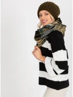 Tunelový šál AT KM 1402.20 čierna a béžová