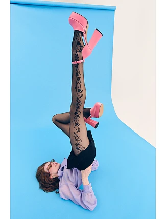 Tenké pančuchy - vzor FLORA Tenké pančuchy - vzor FLORA