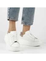 Dámske kožené topánky na platforme biele Filippo DP6739