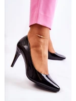 Klasyczne Lakierowane Szpilki Czarne Magically