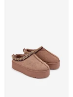 Dětské zimní boty pro mládež s výšivkou na platformě Khaki Jolisse