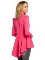 Asymetrický frak s golierom a zapínaním na gombíky M165 - čierny - Moe Asymetrický frak s golierom a zapínaním na gombíky M165 - čierny - Moe