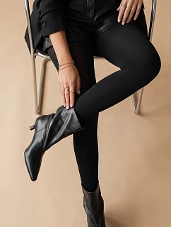 Dámske hrubé, krycie bavlnené pančucháče, čierne, FashionStreet UY3215