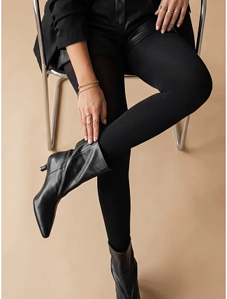 Dámske hrubé, krycie bavlnené pančucháče, čierne, FashionStreet UY3215 Dámske hrubé, krycie bavlnené pančucháče, čierne, FashionStreet UY3215