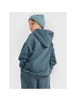 Chlapčenská mikina bez prúžkov s kapucňou 4F 4FJRAW25TSWSM2344-46S