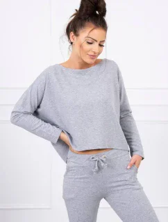 Súprava s oversize šedou blúzkou