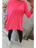 Mikina s potlačou kolesa ružová neónová