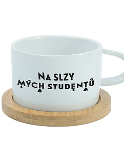 NA SLZY MOJICH ŠTUDENTOV – biely hrnček Makronka 200 ml