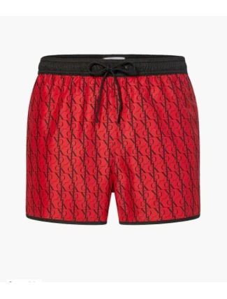 Pánske kúpacie kraťasy - KM00738 - 0KP - červená/čierna - Calvin Klein Pánske kúpacie kraťasy - KM00738 - 0KP - červená/čierna - Calvin Klein