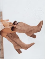 Dámske semišové kovbojské topánky béžové FashionStreet ZY1195