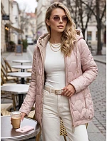Dámska prešívaná bunda s kapucňou, ružová, FashionStreet TY5804 Dámska prešívaná bunda s kapucňou, ružová, FashionStreet TY5804