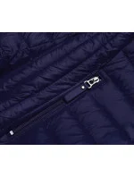 Tmavomodrá dámska prešívaná bunda s kapucňou (B0123-3) Tmavomodrá dámska prešívaná bunda s kapucňou (B0123-3)