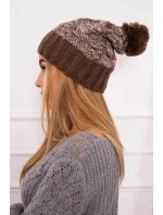 Čiapka Paris fleece K213 hnedá+ecru