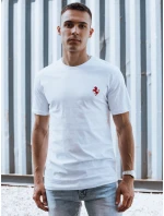 Pánske bavlnené základné tričko biele FashionStreet RX5564