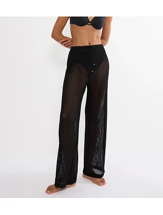 Dámske pyžamové nohavice Beach MyWear Crochet Trousers, čierne – TRIUMPH