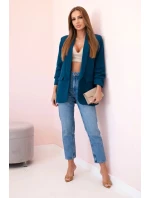 Bunda s klopami elegantná tmavá teal