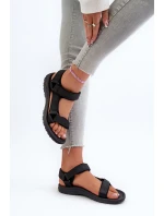 Lekkie Sportowe Sandały Damskie Czarne Lumeria Lekkie Sportowe Sandały Damskie Czarne Lumeria