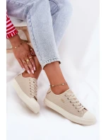 Materiałowe Trampki Damskie Big Star RR274767 Beżowe
