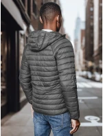 Pánska prechodná prešívaná tmavosivá bunda FashionStreet TX4422
