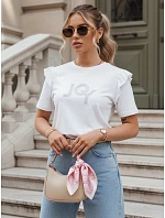 Dámske bavlnené tričko JOY ecru FashionStreet RY2524 Dámske bavlnené tričko JOY ecru FashionStreet RY2524