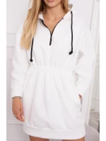 Zateplené šaty s kapucňou ecru Zateplené šaty s kapucňou ecru