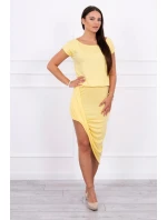 Asymetrické žlté šaty