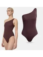 Dámske jednodielne plavky SS23USWSF027-81S hnedé - 4F