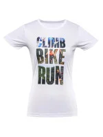 Dámske rýchloschnúce tričko QUATRA White s potlačou - ALPINE PRO Dámske rýchloschnúce tričko QUATRA White s potlačou - ALPINE PRO