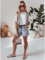 Dámske džínsové šortky s opaskom HELLO JEAN modré FashionStreet SY0481 Dámske džínsové šortky s opaskom HELLO JEAN modré FashionStreet SY0481