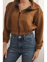 Semišová mikina na zips Ťava