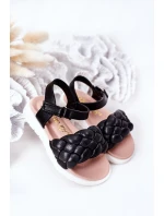 Dziecięce Sandały Z Plecionką Czarne Adella