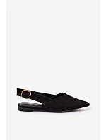 Balerínky so zlatou prackou Eco Suede Black Palerra